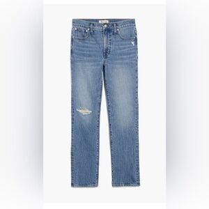 Madewell The Mid-Rise Perfect Vintage Jean in Ainsdale Wash: Knee-Rip - size 23